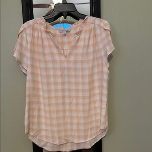 41 Hawthorn Pink and White Tulip Sleeve Blouse